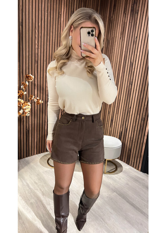 Short Suede Brown