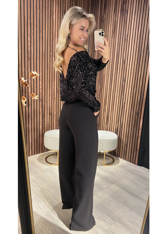 Top Pailletten Brown 