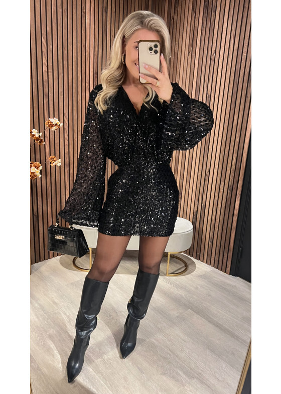 Dress Pailletten Black