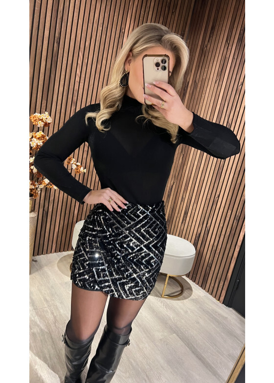Skirt Merel Black/Silver