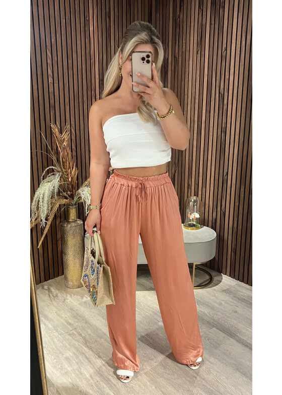Silk Pants Coral / SALE