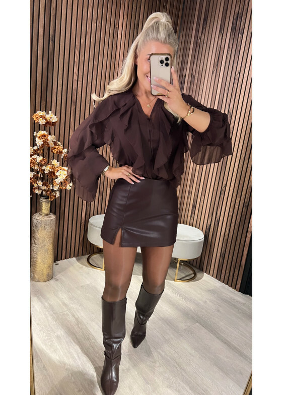 Short Leatherlook Brown