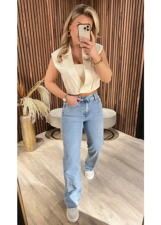 Gilet Satin Creme