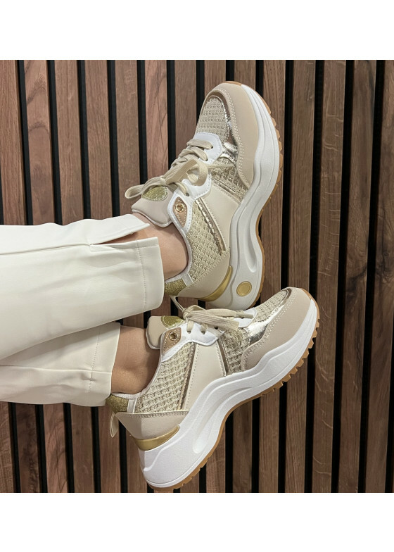 Sneakers Beige-Gold