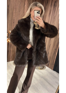 Jacket Faux Fur Brown