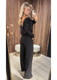 Top Pailletten Brown 