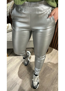 Leatherlook Pants Silver