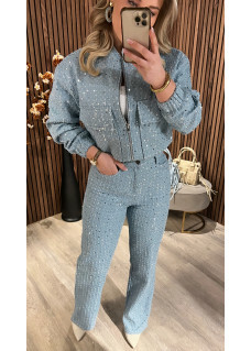 Denim Jasje Pailletten