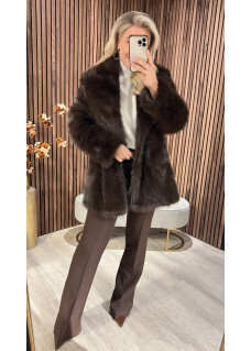 Jacket Faux Fur Brown