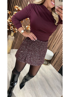 Short Fleur Bordeaux