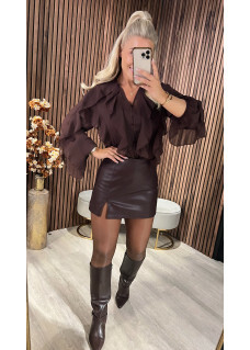 Short Leatherlook Brown