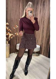 Short Fleur Bordeaux